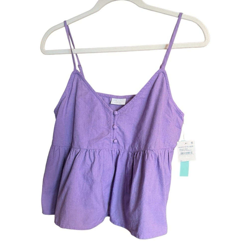 Abound Peplum Woven Purple Cami NWT